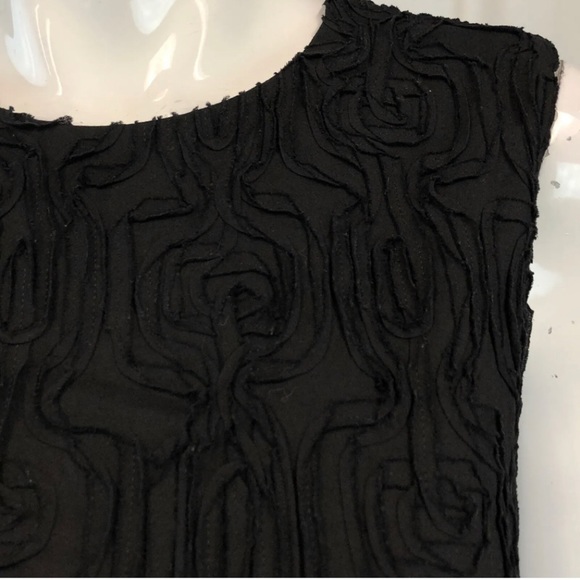 TALBOTS 100%Cotton Dress size 2 Sheath Textured Flowers  black pencil straight - Picture 6 of 14